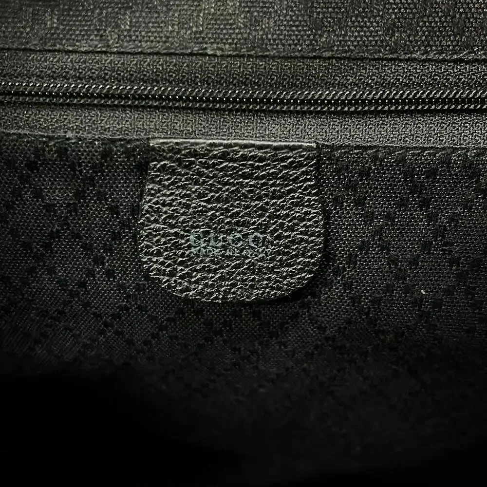 Gucci Bamboo Backpack Black Brown Suede Leather